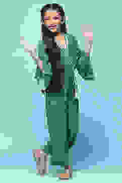 Green Rayon Straight Printed Jumpsuit image number 0