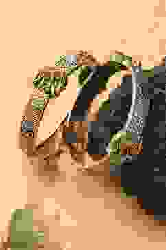 Navy Brass Oxidised Bangles image number 0