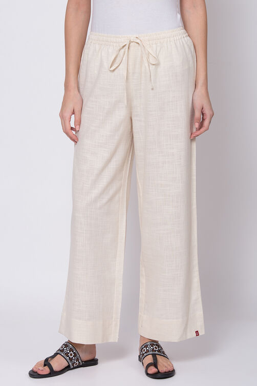 Ivory Eco Cotton Palazzo Pants image number 0