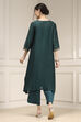 Green Striped Straight Suit Set image number 4