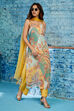 Yellow Printed Sequined Kurta & Palazzo Suit Set image number 6