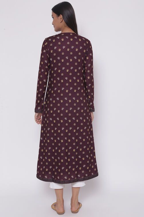 Olive Green Winter Yarndyed Kurta image number 4
