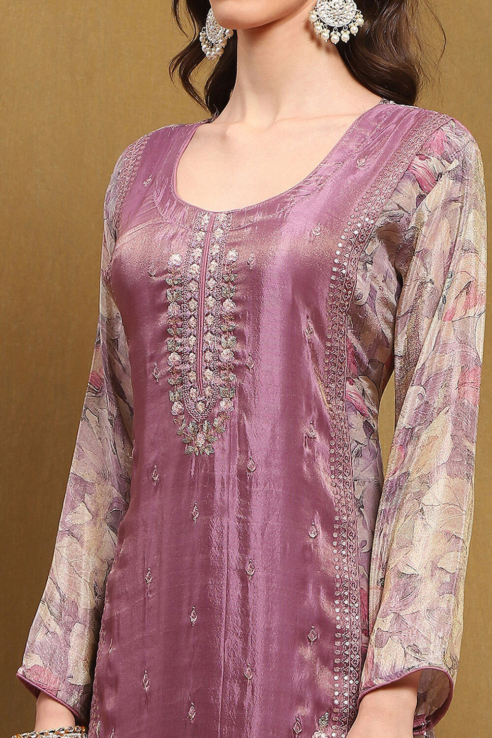 Lime Viscose Blend Embroidered Unstitched Suit Set image number 6