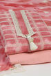 Pink Cotton Schiffly Unstitched Suit Set image number 5