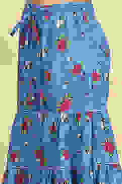 Blue Cotton Printed Flared Sharara Suit Set image number 2