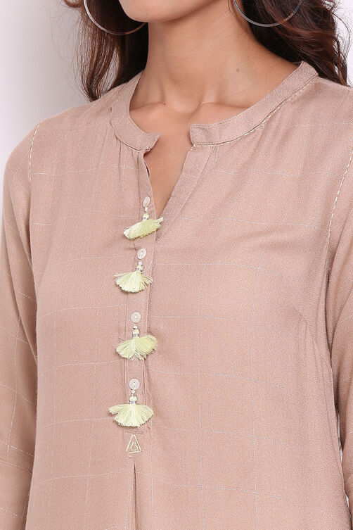 Aqua Rayon Straight Kurta image number 1