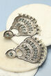 Oxidised Light Blue Brass Earrings image number 2