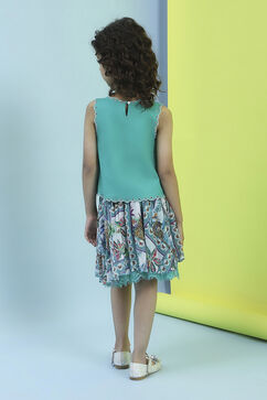 Green Cotton Top and Skirt image number 4