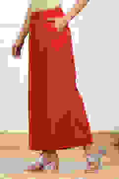 Red Viscose Solid Straight Palazzo image number 2