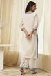 Pink Embroidered Straight Suit Set image number 4