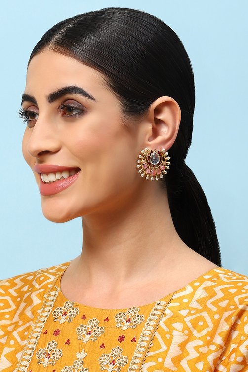 Light Pink Brass Earrings image number 3