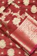 Red Chanderi Silk Printed Unstitched Suit Set image number 1