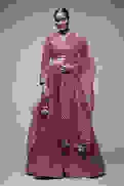 Pink Nylon Lehenga Set image number 1