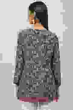 Grey Art Silk Straight Printed Kurti image number 4