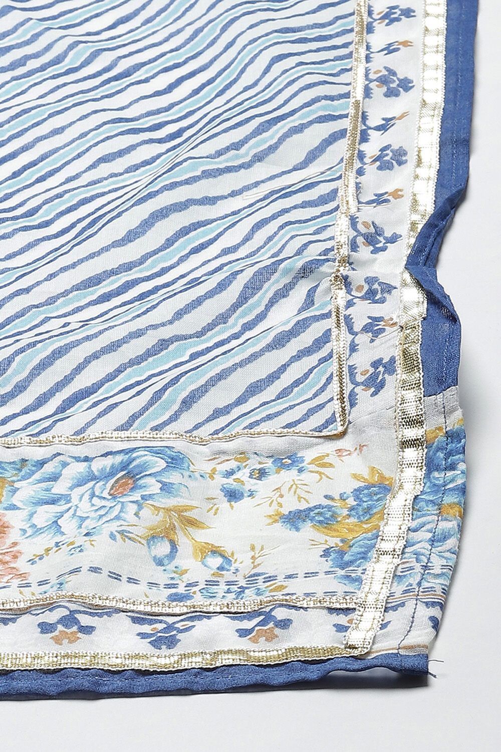 Ivory Cotton Anarkali Kurta Churidar Suit Set image number 2