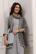 Black Polyester Yarndyed Straight Suit Set image number 7