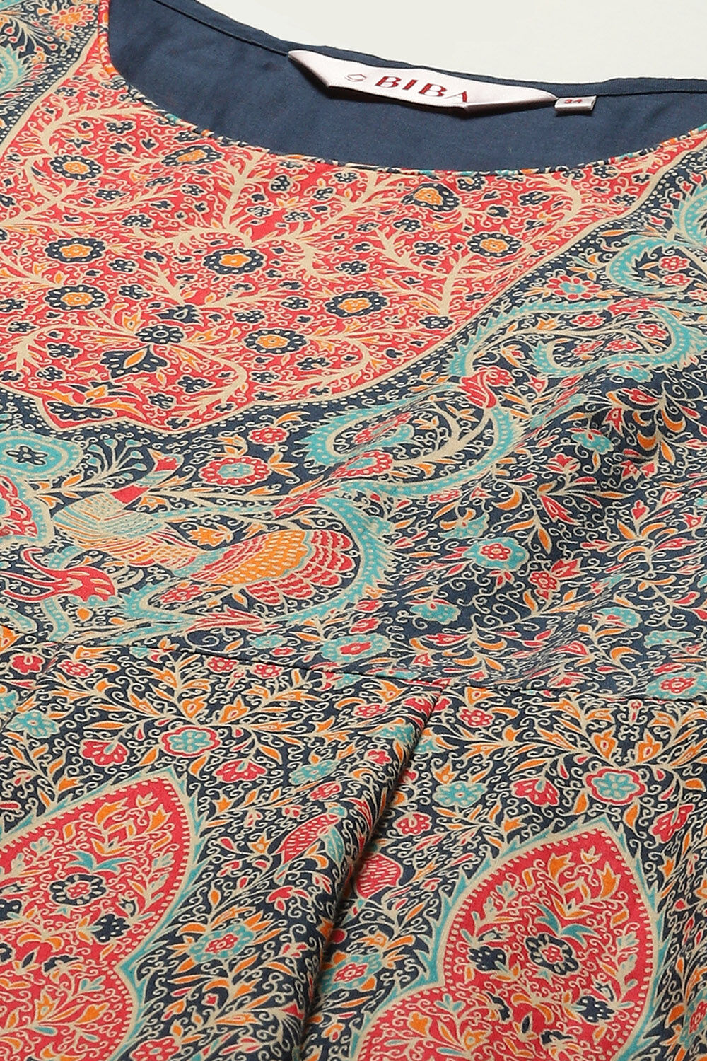 Red Cotton Anarkali Kurta Churidar Suit Set image number 1