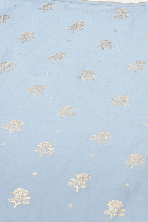 Blue Straight Cotton Kurta image number 1