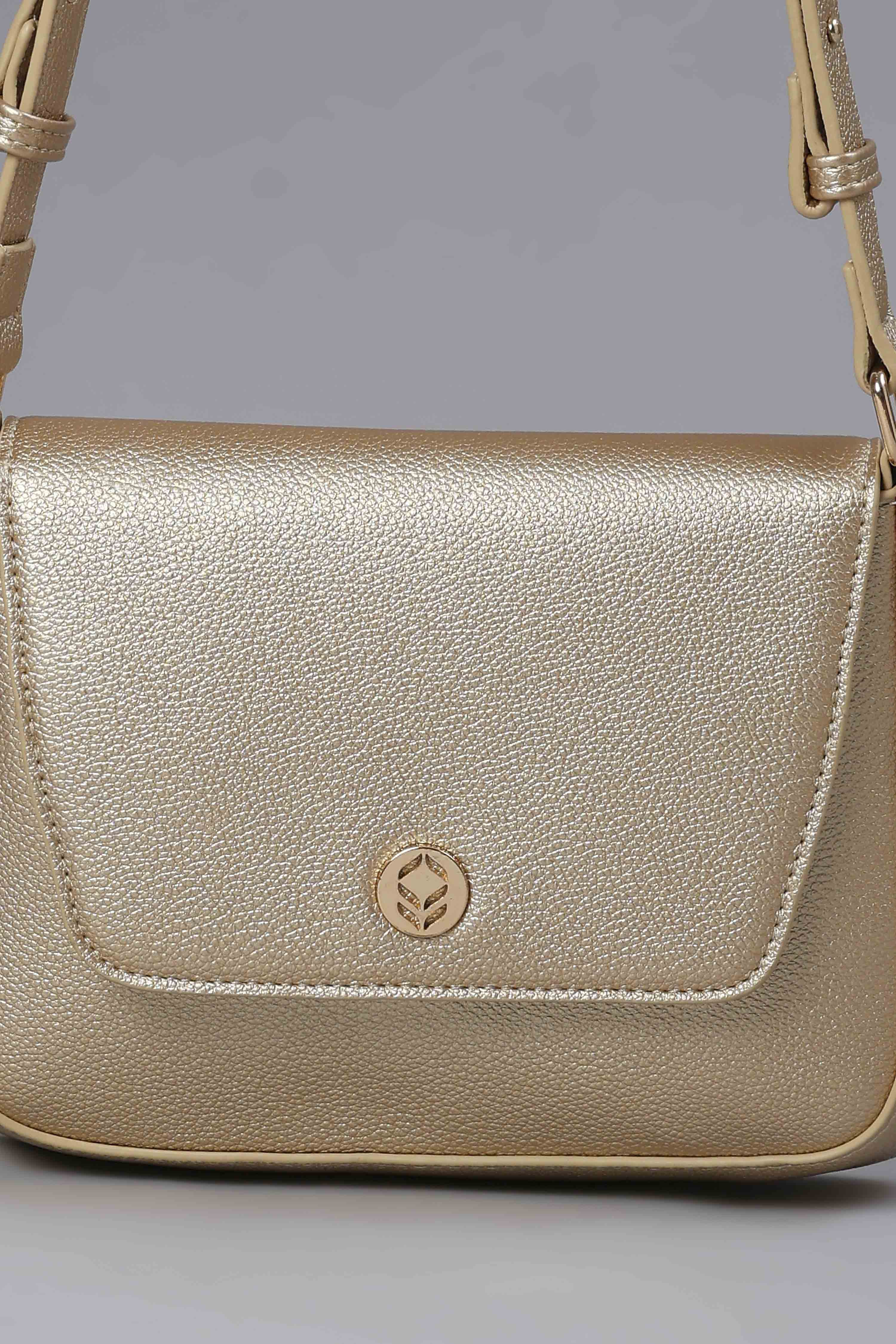 Gold PU Cross Body Bag image number 6
