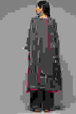 Indigo & Green Rayon Straight Kurta Palazzo Suit Set image number 4