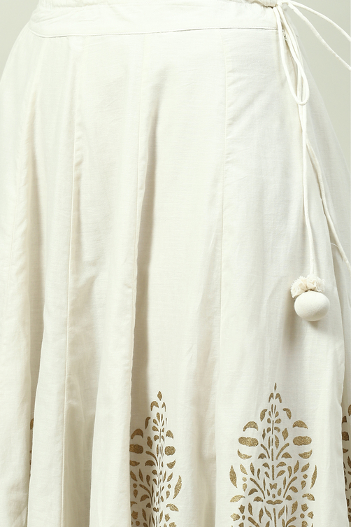 Blush Pink Cotton Anarkali Kurta Lehenga Suit Set image number 2