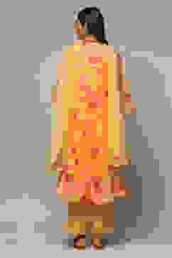 Mango Cotton Blend Gathered Kurta Palazzo Suit Set image number 2