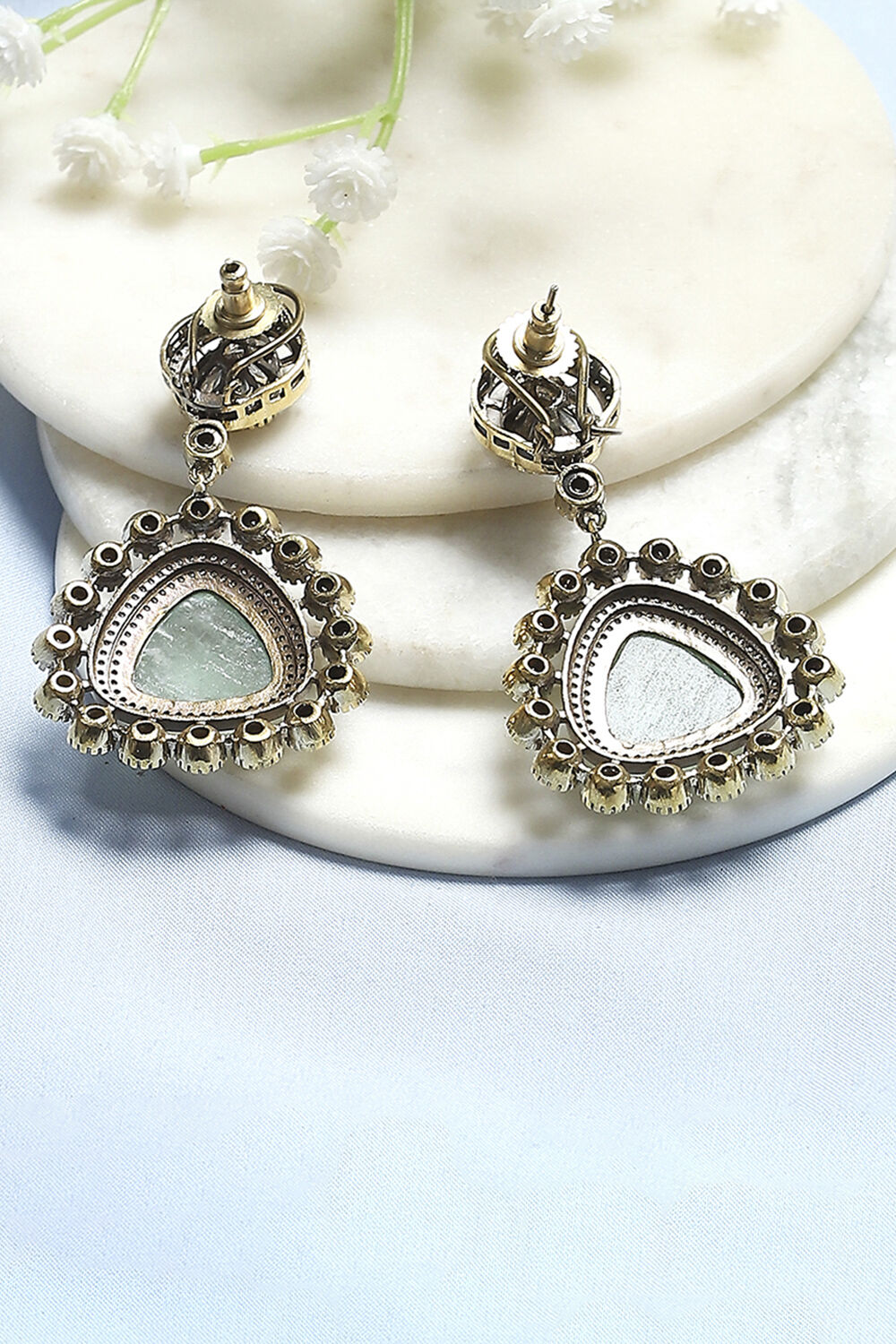 Mint Green Brass Drop & Danglers image number 2