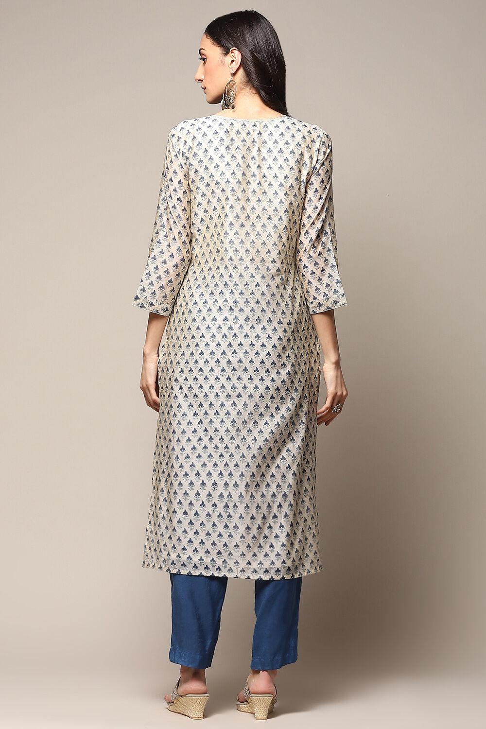 Beige Pink Chanderi Unstitched Suit set image number 6