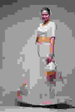 Beige Nylon Lehenga Set image number 0