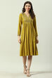 Green Rayon Flared Printed Kurta Dress image number 0