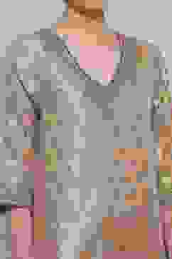 Gold-Toned Banarasi Tissue Printed Sharara Suit Set image number 1