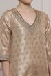 Gold Cotton Straight Yarndyed Sharara Suit Set image number 1