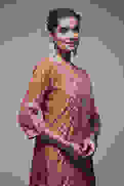 Red Cotton Blend Garara Suit Set image number 6