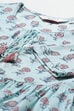 Turquoise Cotton Double Layered Dress image number 2
