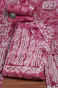Pink Cotton  Unstitched Suit Set image number 0