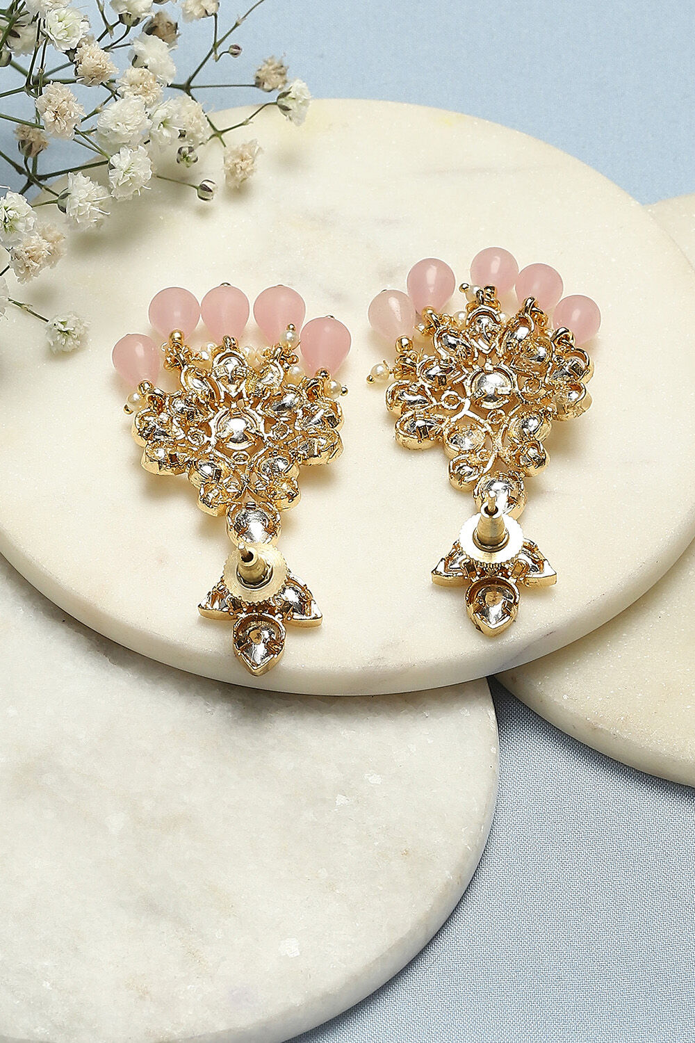 Pink Brass Earrings image number 0