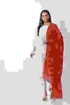 Red Mul Chanderi Dupatta image number 0