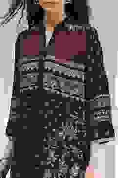 Black Printed Straight Kurta image number 1