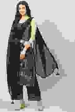 Choco Brown Viscose Blend Straight Printed Kurta Suit Set image number 6