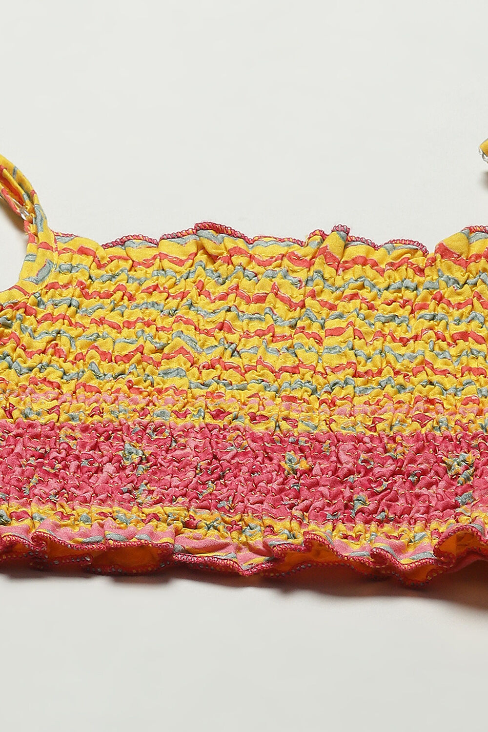 Yellow Cotton Short Top Lehenga Set image number 1