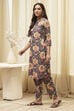 Navy Berry Rayon Flared 2 Piece Set image number 3