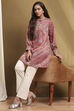 Red Knitted Block-Print Winter wear Short Kurta image number 0