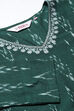 Green Cotton Ikkat Yarndyed Kurta Dress image number 1