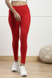 Off White Cotton Lycra Leggings image number 4