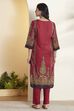 Red Cotton Straight Suit Set image number 6