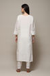 Off White Cotton Printed Unstitched Suit Set image number 5
