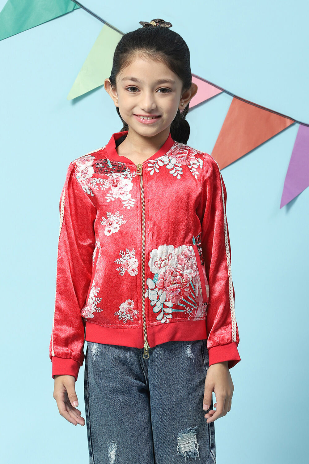 Red Viscose Blend Jacket image number 5