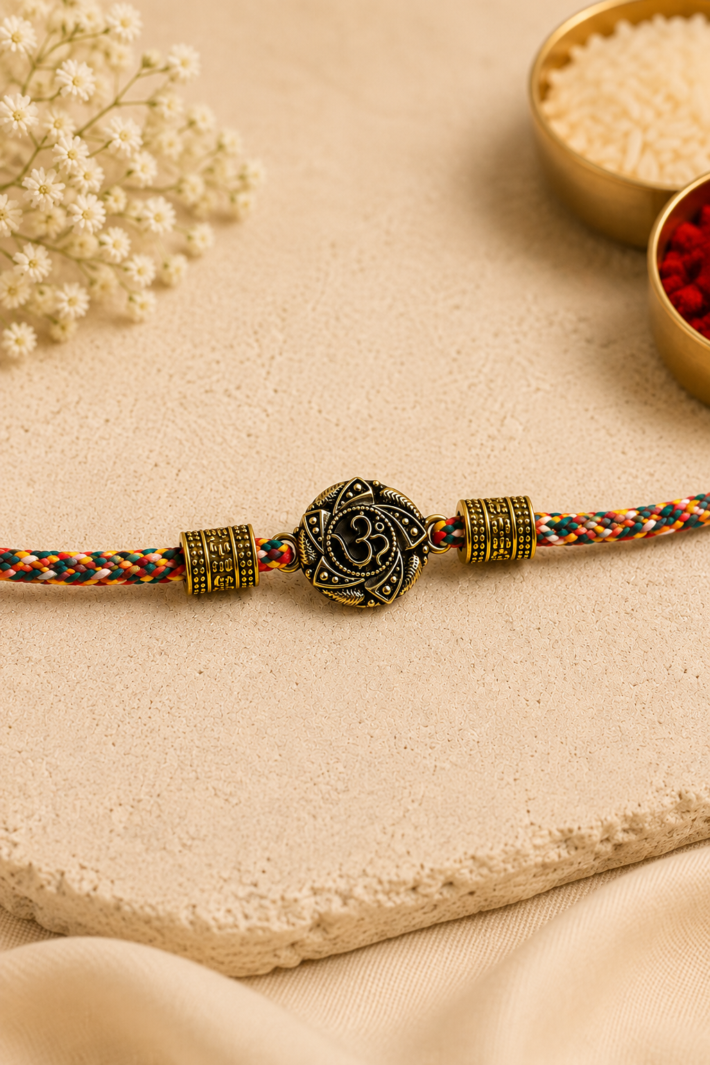 Multicolor Divine Om Chakra Rakhi image number 0