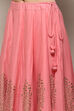 Blush Pink Cotton Anarkali Kurta Lehenga Suit Set image number 2