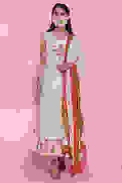 Light Yellow Cotton Double Layered Suit Set image number 6